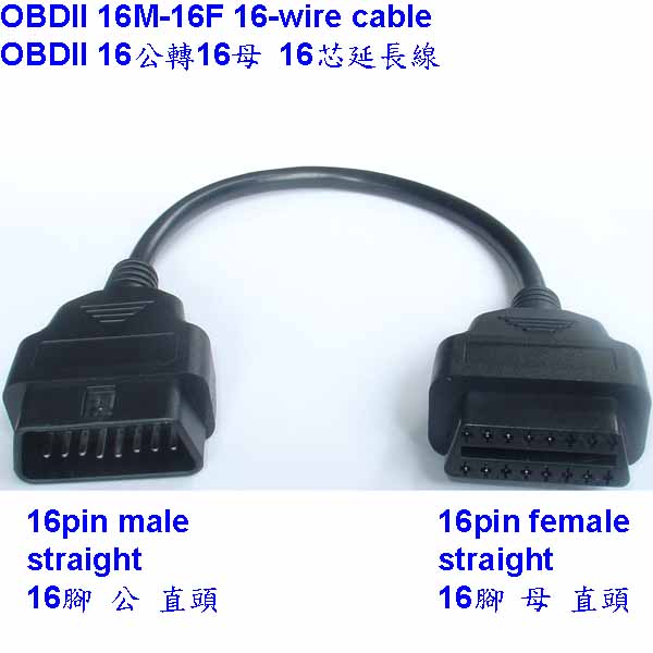 Cable OBD2 Male-Female Straight